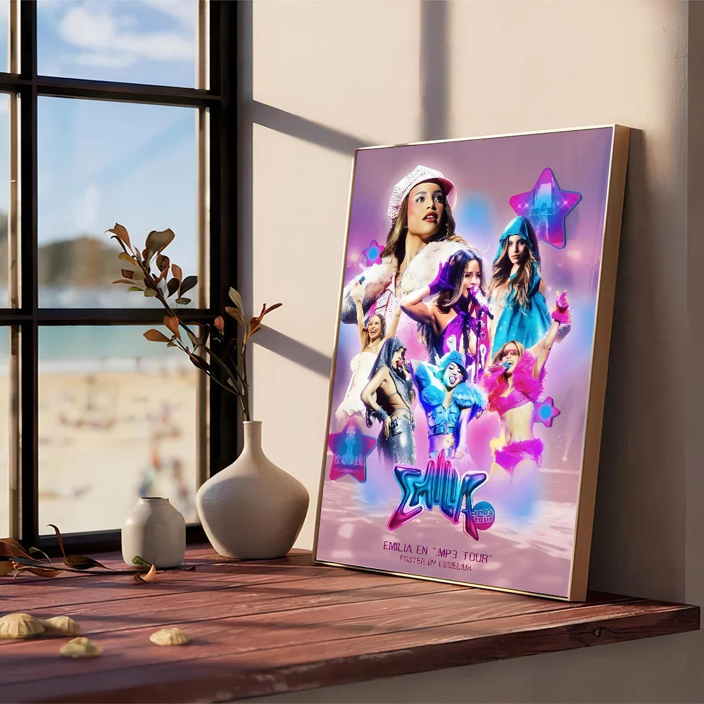 Emilia Mernes Singer Whitepaper Poster Waterproof Paper Sticker Coffee House Bar Posters Wall Stickers