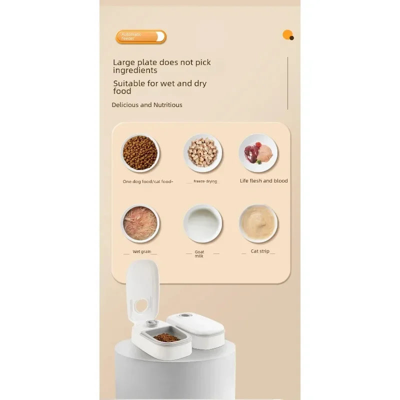 Pet Bowl Smart Timed Cat Feeder Quantitative Wet and Dry Food Single Meal Separation Home Use Automatic Feeding for Dogs & Cats - Daisan Mart