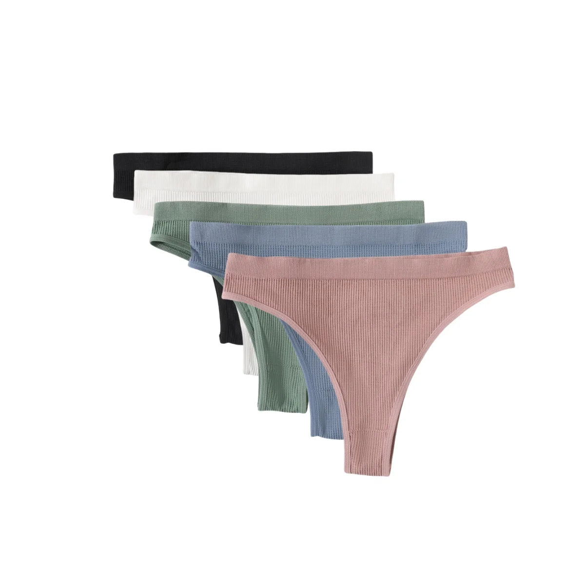 5Pcs/Set Seamless Briefs Women Brazilian Panties Sexy Lingerie Female Underpants Low Rise Bottom Solid Color Underwear ML