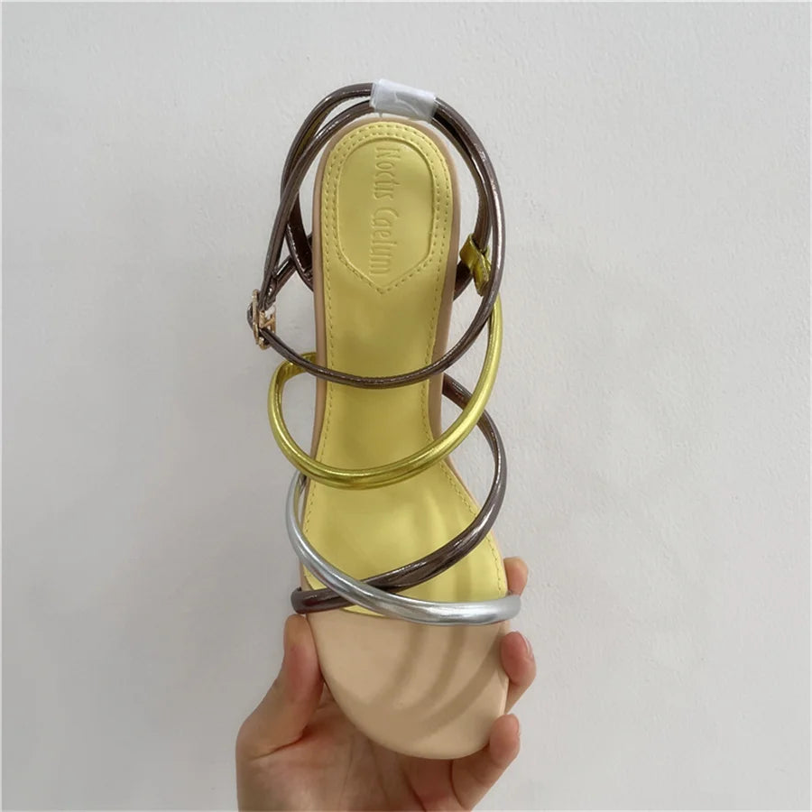 Gladiator Style Summer High Heel Sandals Size 42