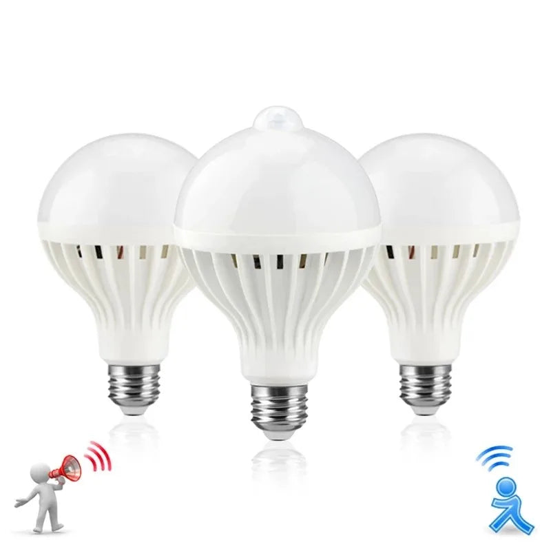 LED Light Bulb Motion Sensor Sound Light
