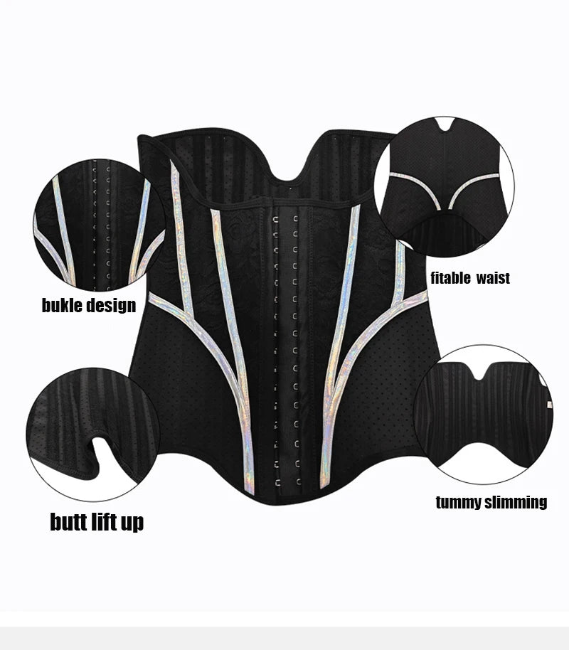 Áo Nịt Bụng Cao Cấp 5XS-4XS 25 Xương Thép Fajas Latex - Daisan Mart