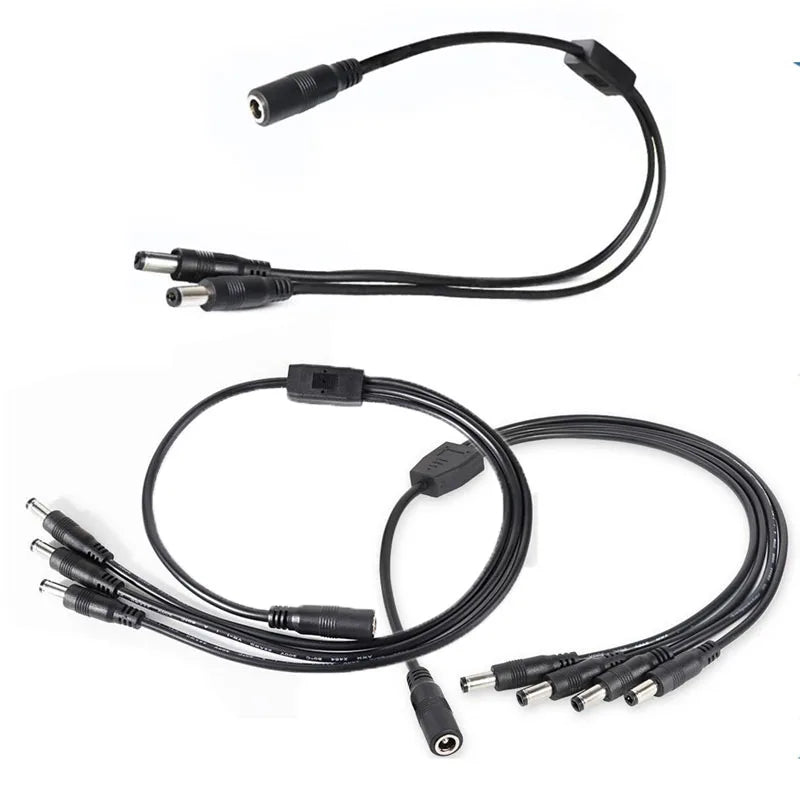 Power Cord Split 1 into 2/3/4 Male 45cm 5.5x2.5mm 5A LED