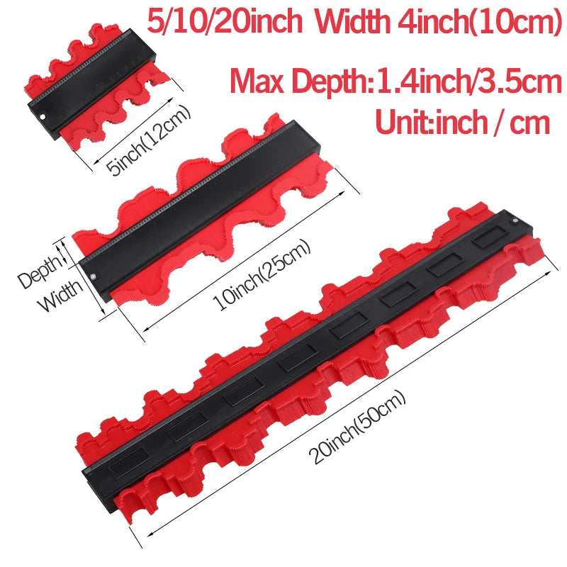 Shape Contour Gauge Duplicator 5/6/10/20inch Profile Measuring Tool Tiling Laminate Tiles Tools Plastic Contour Copy Duplicator