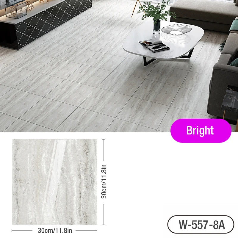 Simulated Marble Tile Floor Sticker PVC Waterproof Self-adhesive for Living room Toilet Kitchen Home Floor Decor 3d Wall sticker