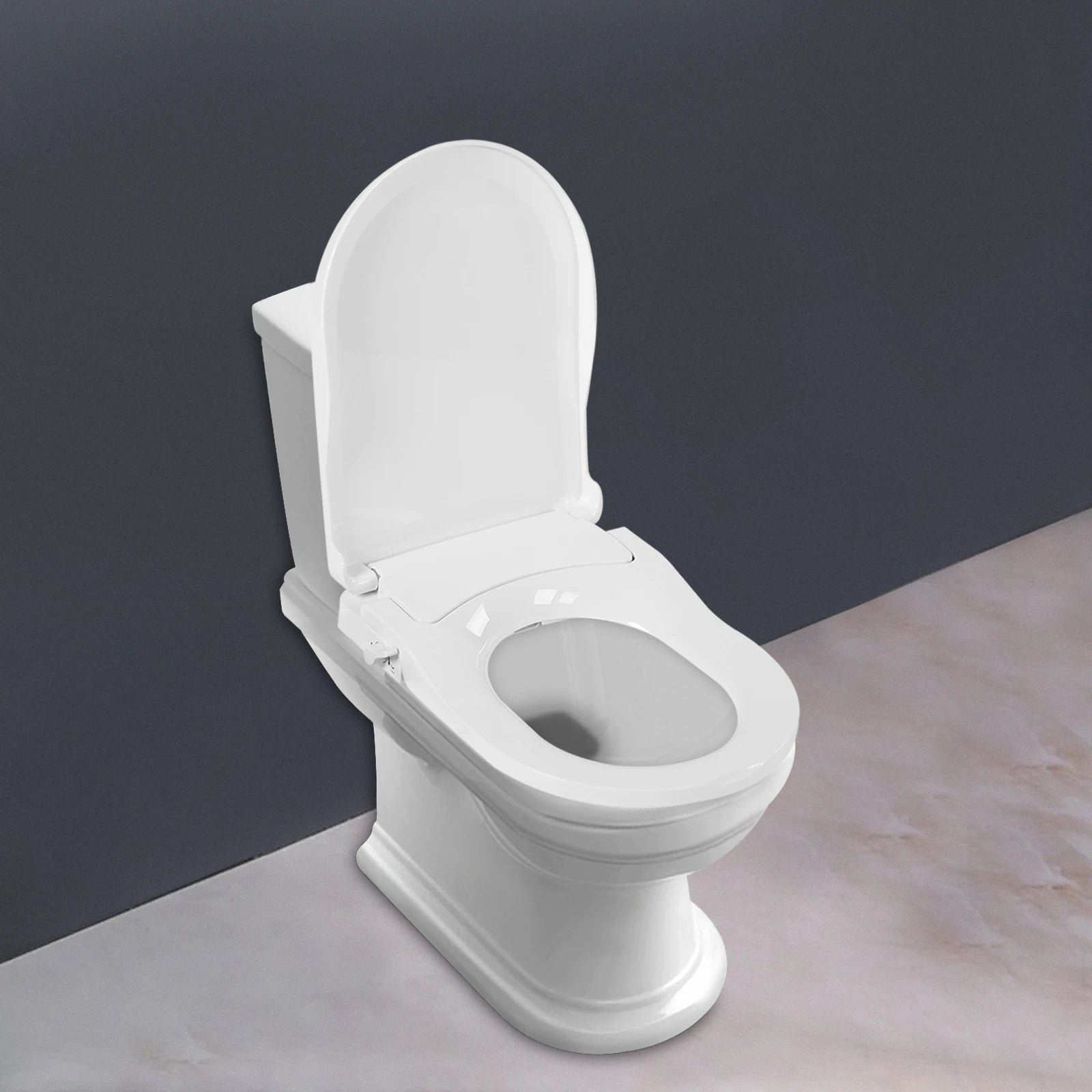 Non-Electric Bidet Toilet Seat White Dual Nozzle System - Bidet with Easy Installation Fits Elongated Toilets - Daisan Mart