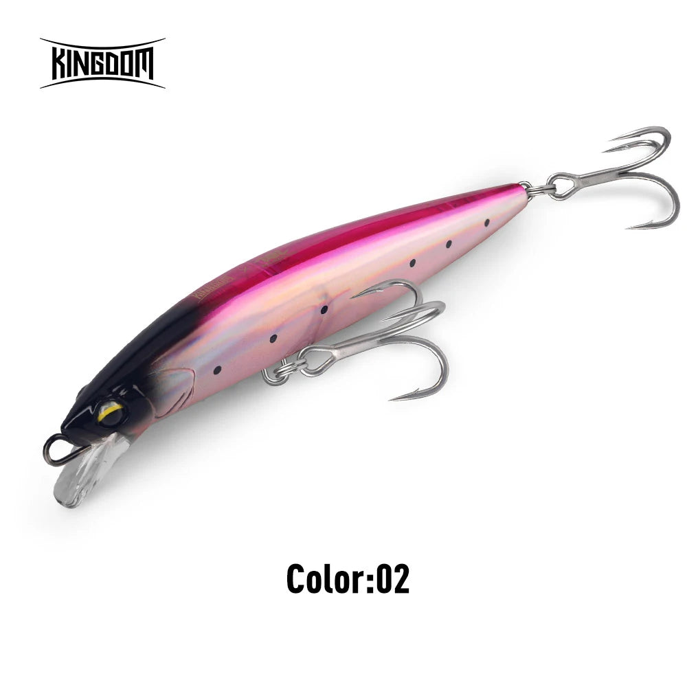 Kingdom Saltwater Minnow Lure 140mm 38g Sinking Wire Go Through Body Wobblers Long Casting Artifical Bait For Seabass Jerkbait