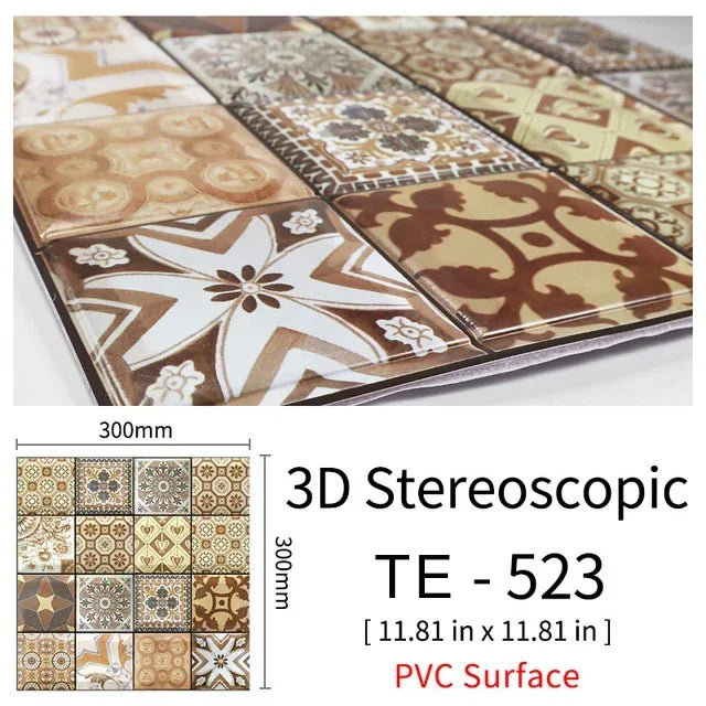 15PCS Wall Sticker Waterproof PVC imitation brick Wallpapers for TV walls living room bedroom kitchen kids rooms painted surface