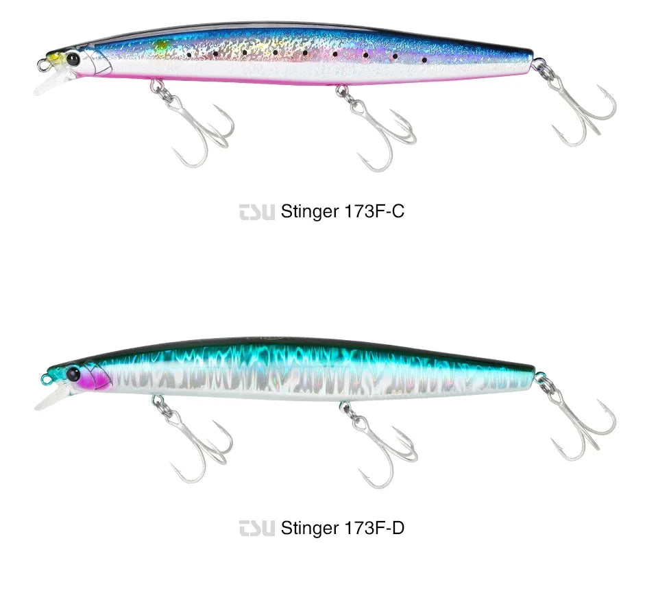 TSURINOYA Shore Fishing STINGER 173F Floating Minnow Silm Fishing Lure 173mm 37.5g Saltwater Hard Plastics Big Game Hard Bait