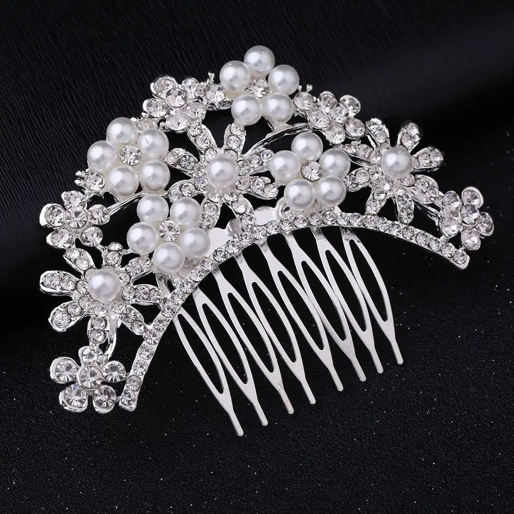 Elegant Pearl Bridal Hair Comb with Hair Clip