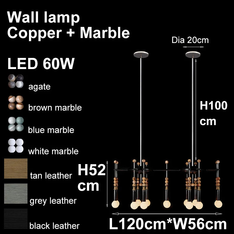 Luxury Marble Bronze Classic LED Wall Lamp