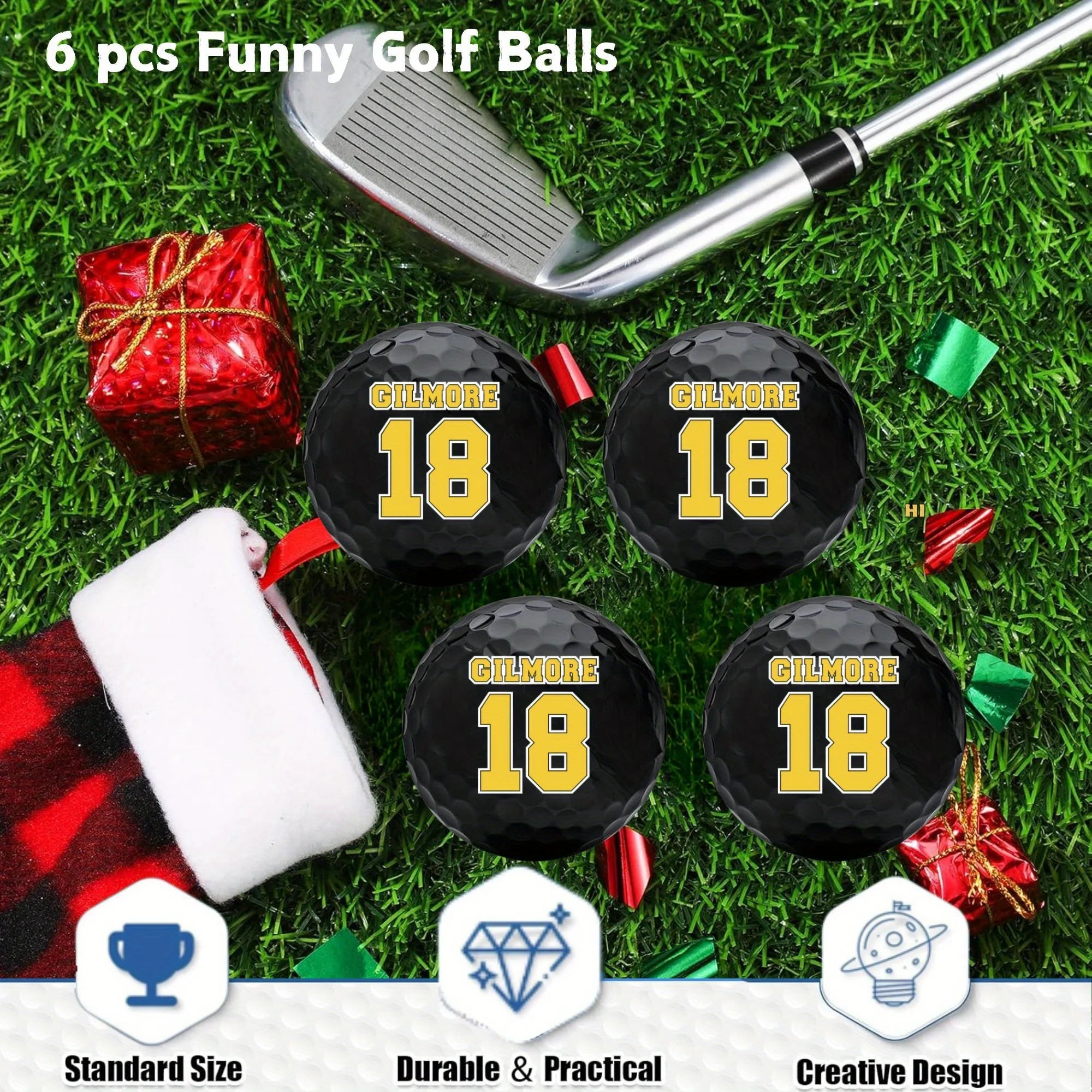 Set of 4 Funny Golf Balls - Unique Gift for Men
