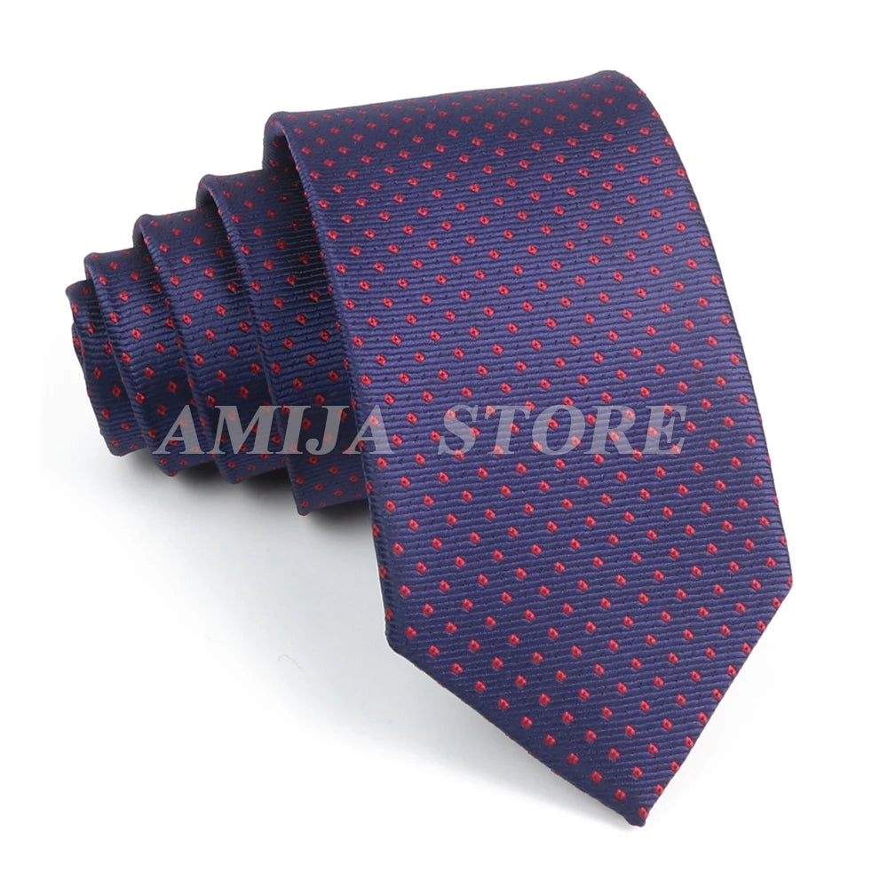 Cà vạt nam cao cấp chấm bi xám 6.5cm thời trang