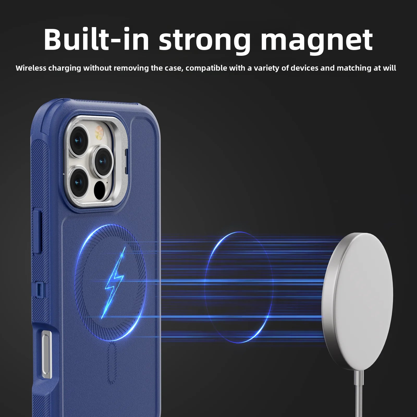 3 in 1 Shockproof Heavy Duty Rugged Phone Case For iPhone 16 15 14 13 Pro Max 16 Plus Metal Lens Stand Magnetic Magsafe Cover - Daisan Mart