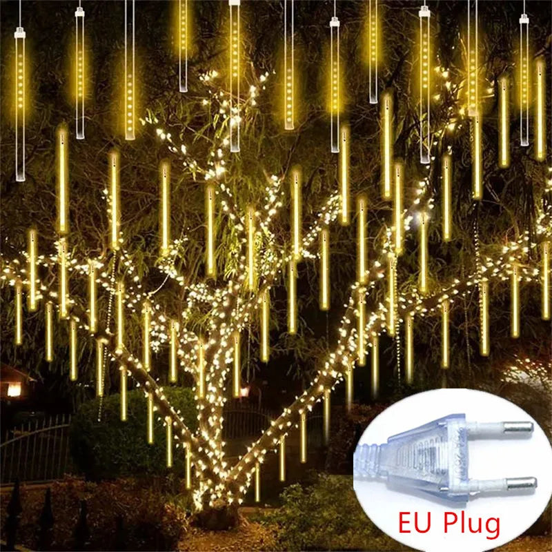 8 Tube Starry Shower LED Lights for Outdoor Christmas Decoration