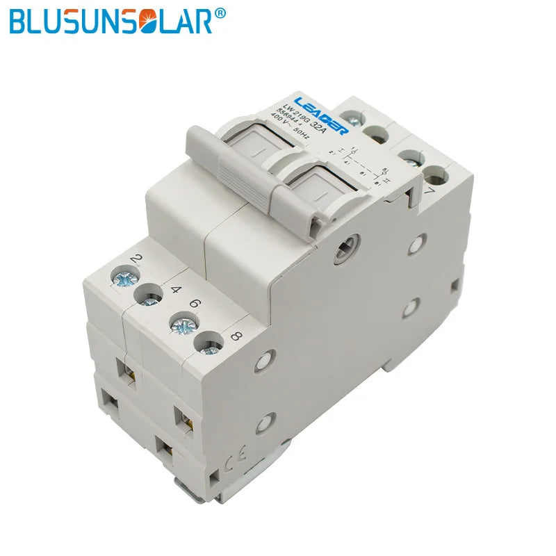 2P/3P Din Rail AC 4000V 32A 63A Dual Power Manual Transfer Switch Interlock Circuit Breaker Rail Type MTS