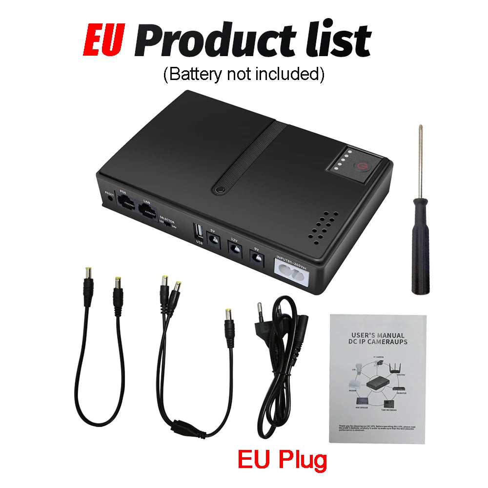 Mini Multi-Function UPS: 5V 9V 12V Power Backup For Devices