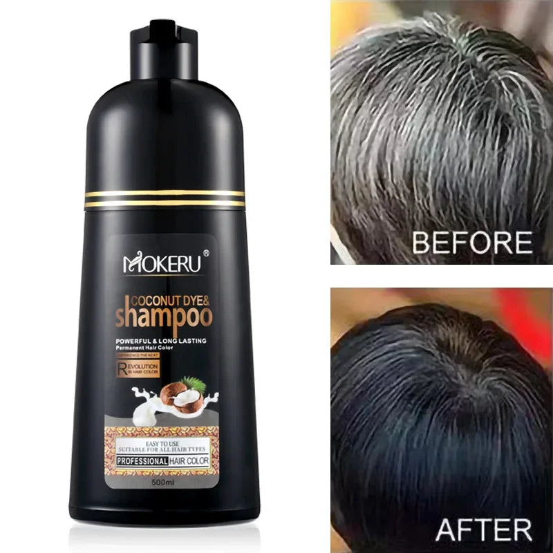 Mokeru Natural Black Hair Dye Shampoo Long Hair Care