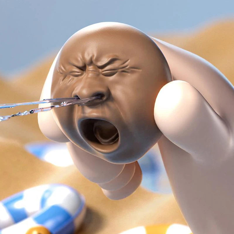 Tea Pet Tea Pet Water Sprayer Little Head Tea Easy To Fill Water Soaker Toys Plastic Ugly Teapot Water-Sprinkler Toy Boys Girls