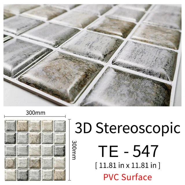 15PCS Wall Sticker Waterproof PVC imitation brick Wallpapers for TV walls living room bedroom kitchen kids rooms painted surface