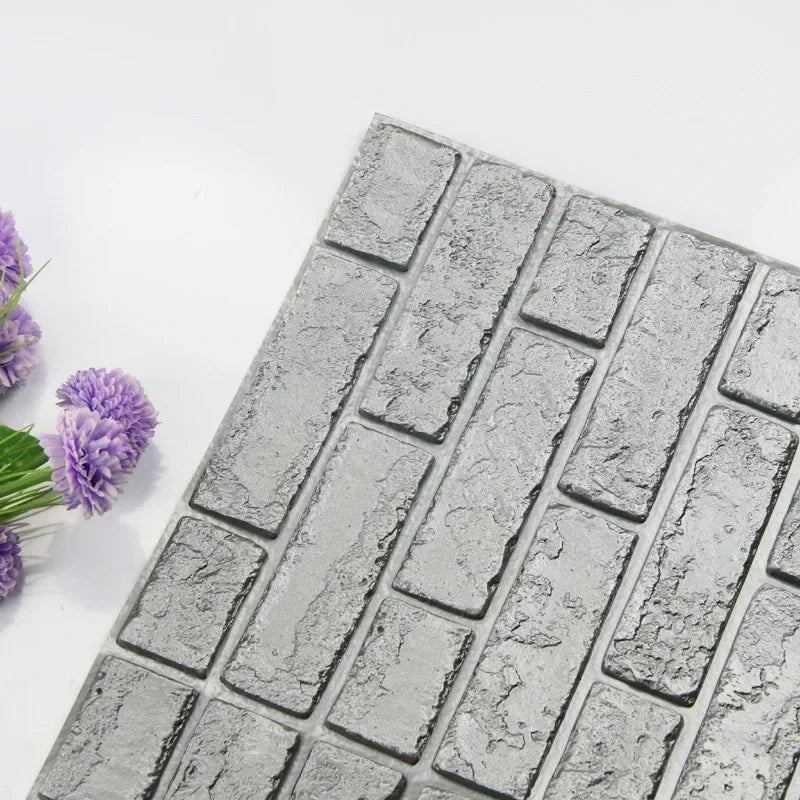 Self-Adhesive Foam Wallpaper Sticker 3D Imitation Brick Wall Sticker for Living Room Bedroom Home Kitchen Bathroom Decoration