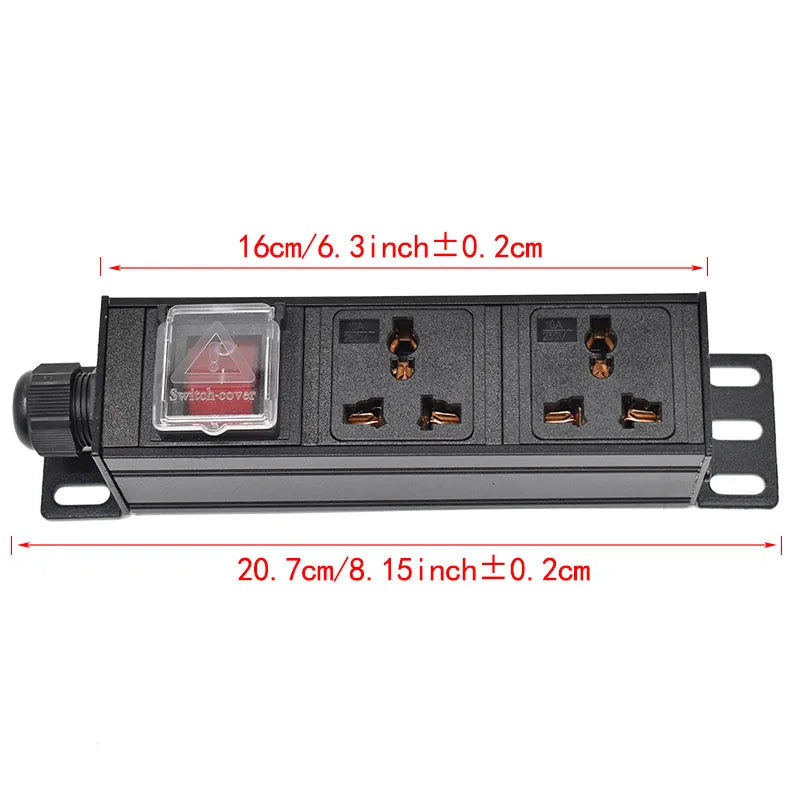 PDU Network Cabinet Rack Power Strip Distribution Outlet Units UK adaptation Universal Socket Compatible US AU Israel eu plug