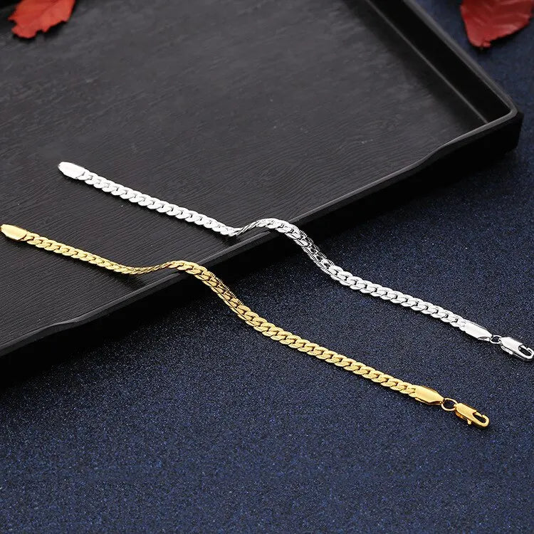 Luxury Gold Silver Necklace For Men And Women 6mm