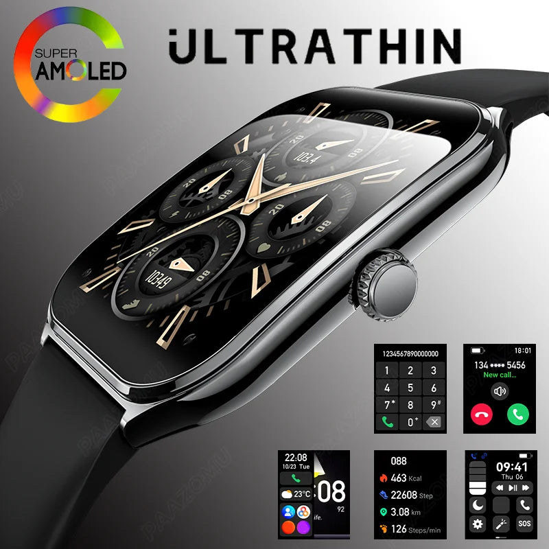 Smartwatch Siêu Mỏng 1.96 AMOLED Hiển Thị Liên Tục