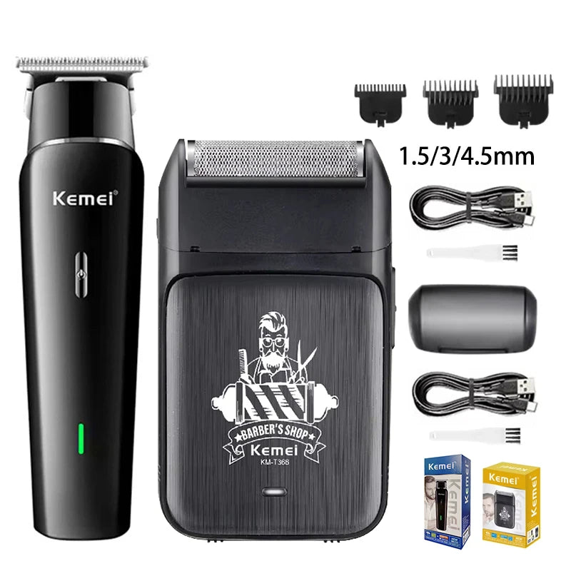 Kemei Tông Đơ Cắt Tóc Không Dây Sạc USB Đa Năng