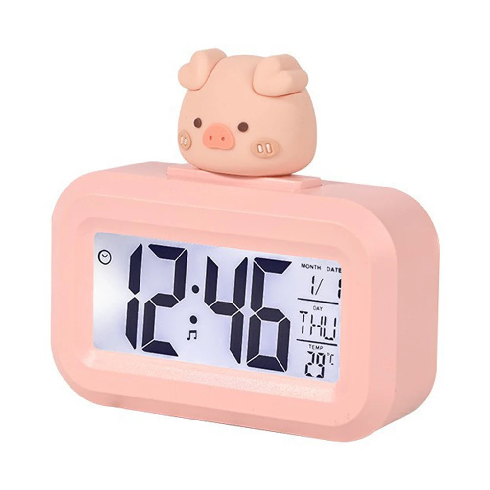Đồng Hồ Báo Thức LED Hoạt Hình Đa Năng Cho Học Tập