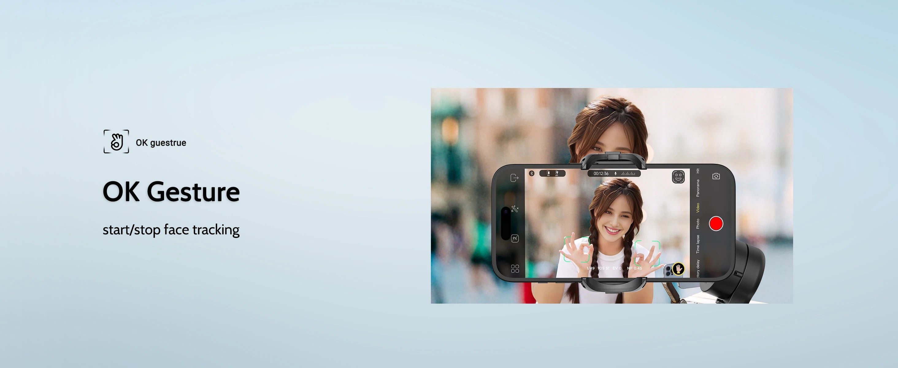 AOCHUAN Smartphone Gimbal Stabilizer OLED screen with LED lights 3-axis gimbal Stabilizer for Android and iPhone Smart XproBlack