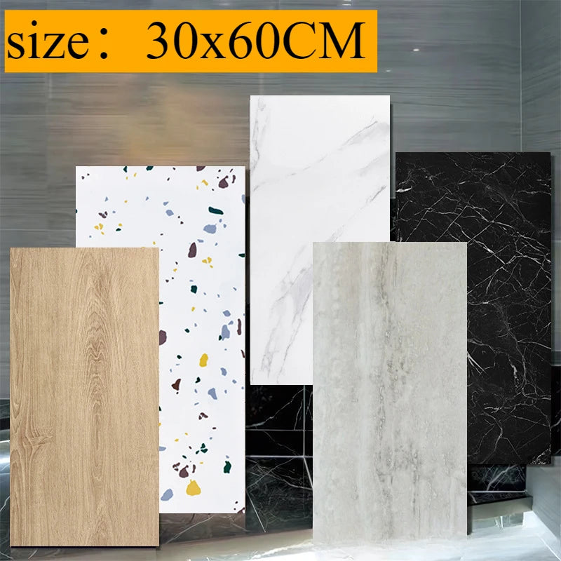 30X60CM SXP marble wood grain wall skirt entrance hall living room kitchen aluminum mold self-adhesive waterproof