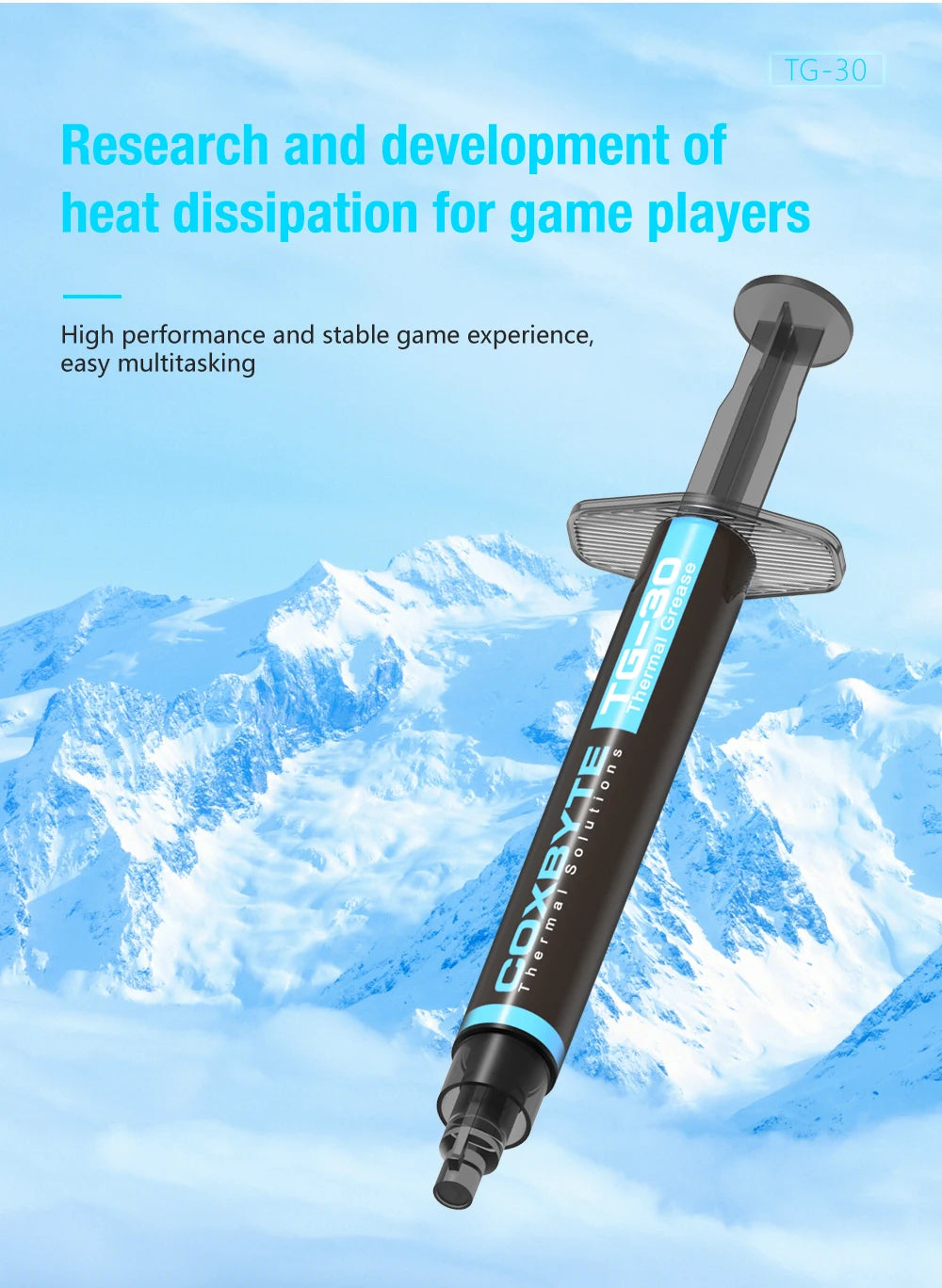 Coxbyte TG-30 Thermal Paste 17.5W-mk for AMD Intel Processor CPU Cooler Computer Cooling Fan VGA GPU Compound Heatsink Plaster