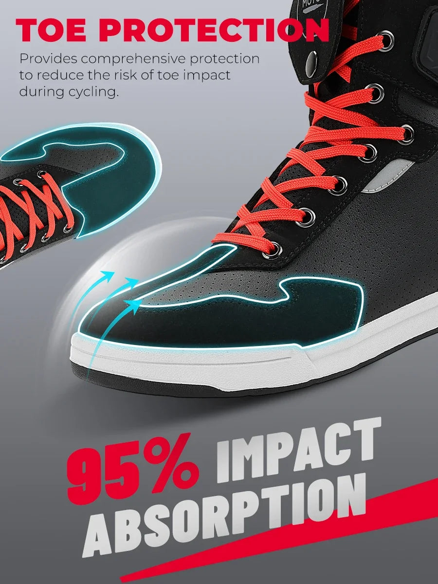 Giày Boots Lái Xe Máy Nam Hè Chống Va Đập Phản Quang
