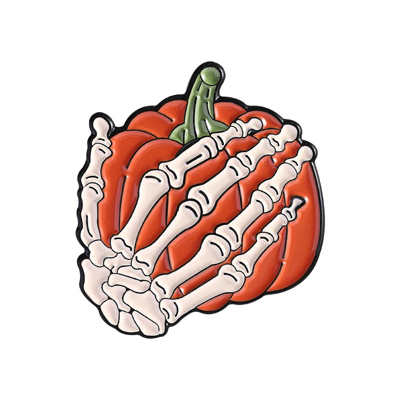 Halloween Pumpkin Animal Enamel Pins Ghost Capybara Grim Reaper Duck Spooky Season Brooches Lapel Badge Jewelry Gift for Friends