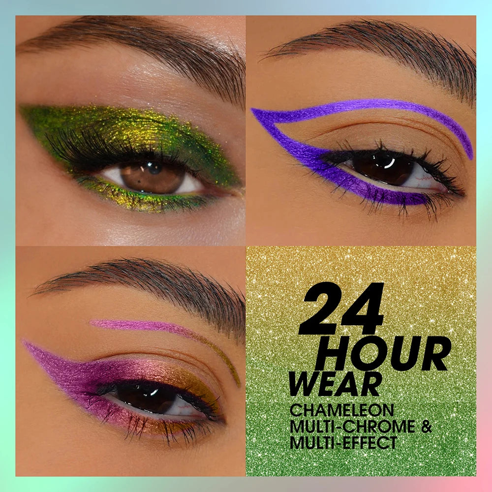 24h Long-lasting Color Changing Glitter Gel Eyeliner
