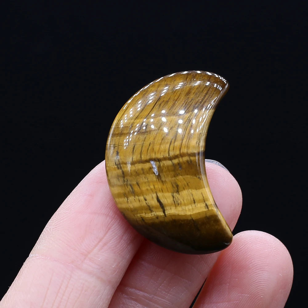 Feng Shui Rose Quartz Natural Stone Moon Statue