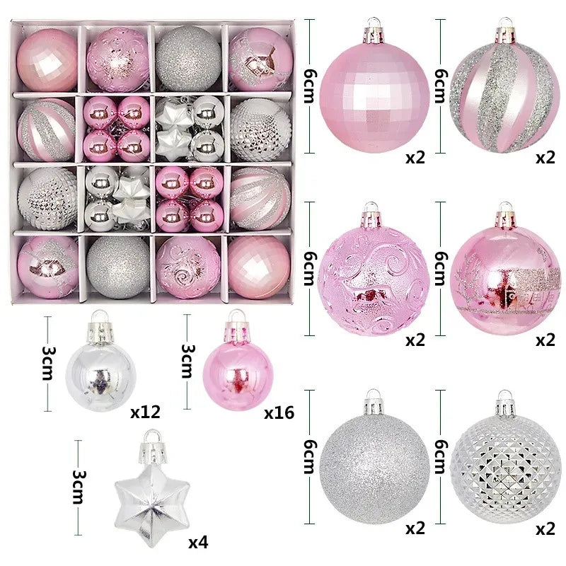 Christmas Balls for Tree Decoration 44 Pieces 3/6CM