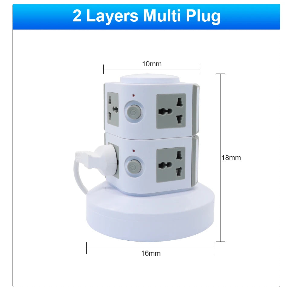 Ổ cắm tháp đa năng OMCH 4 USB, công tắc an toàn