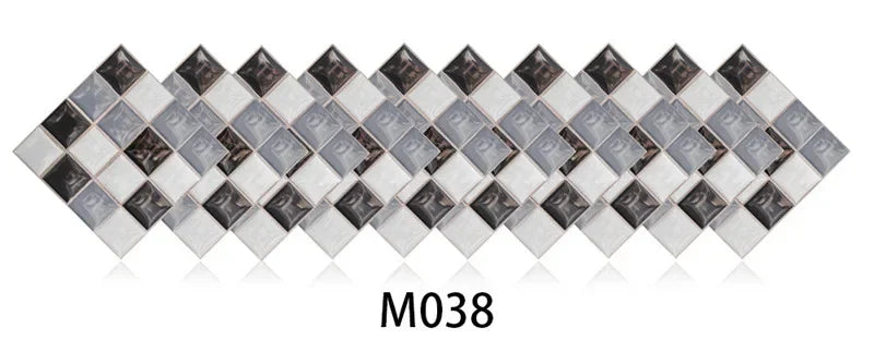 10pcs/set Marble Mosaic Tiles Wall Sticker Transfers Flat Covers for Kitchen Bathroom Stitching Stickers Self-adhesive Removable
