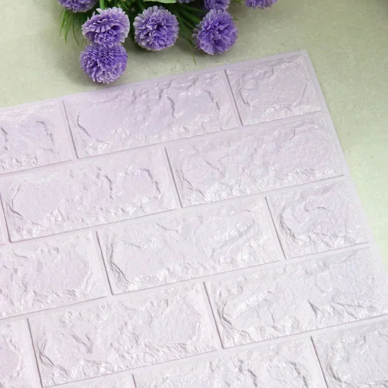 Self-Adhesive Foam Wallpaper Sticker 3D Imitation Brick Wall Sticker for Living Room Bedroom Home Kitchen Bathroom Decoration