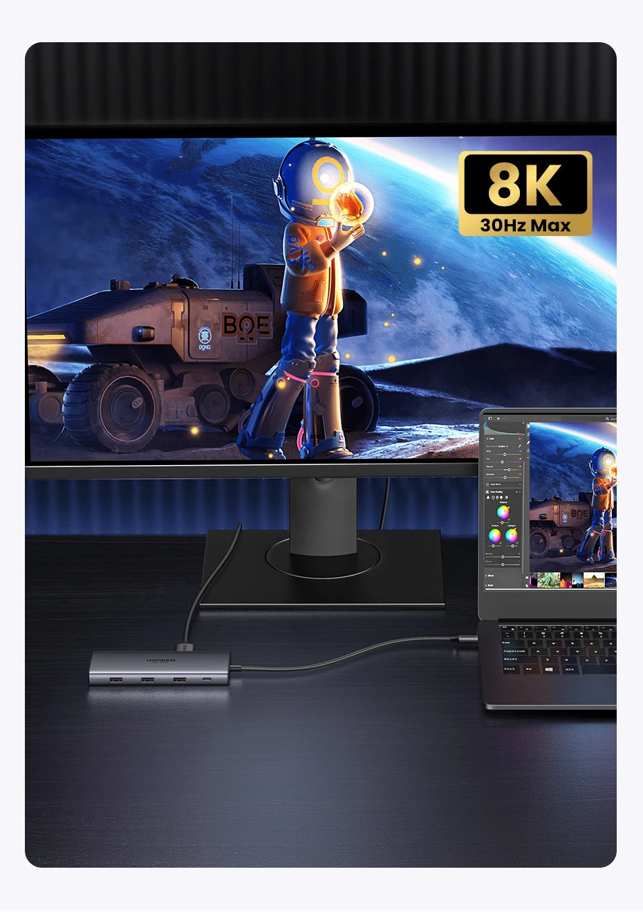 UGREEN HUB Đa Năng 10in1 USB-C 8K cho MacBook