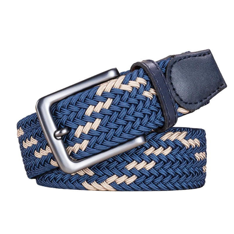 High-end Men's Belt with Color-Coated Canvas and Alloy Buckle