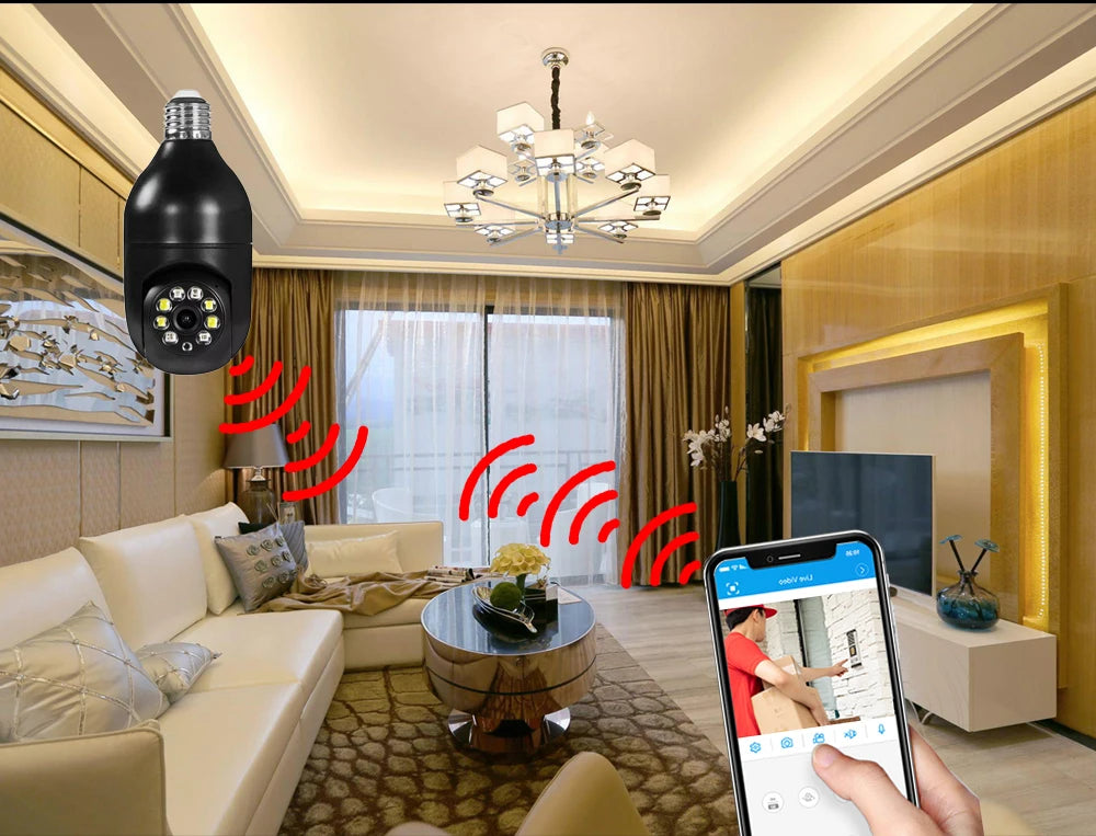 YI IOT 2.4G Wifi Bulb Camera 4MP Full Color Night Vision E27 IP Camera Two Way Audio Auto Tracking Smart Home Security Camera