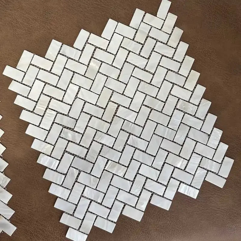 Gạch Vảy Cá Ốc Trắng Tự Nhiên Ốp Tường Bếp Tắm