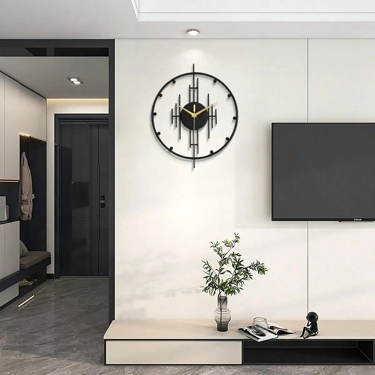 Đồng Hồ Treo Tường Kim Loại Hiện Đại Trang Trí Nhà