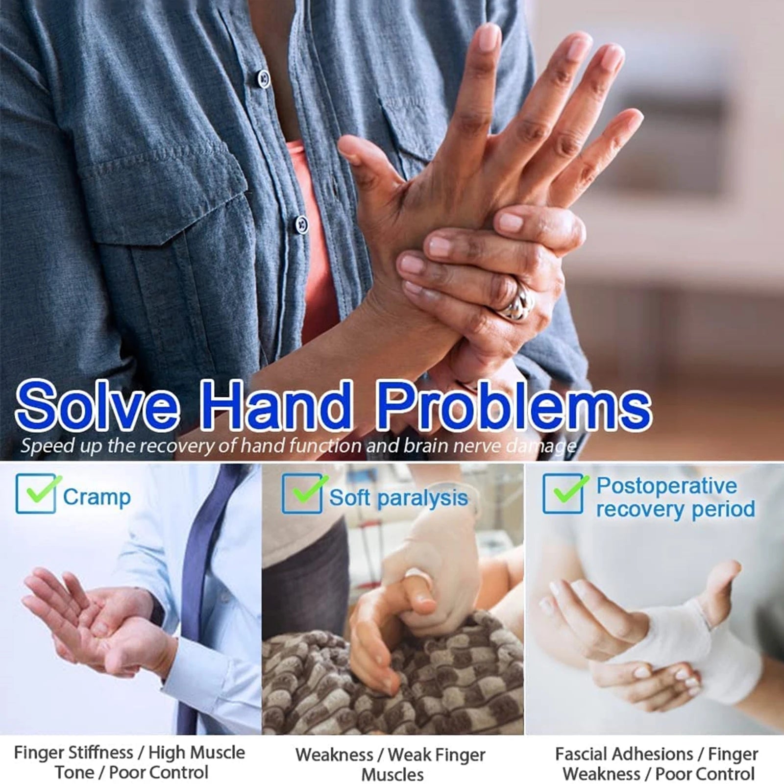 NEW Rehabilitation Robot Gloves Stroke Hemiplegia Cerebral Infarction Training Device Finger Exerciser Hand Function Recove - Daisan Mart