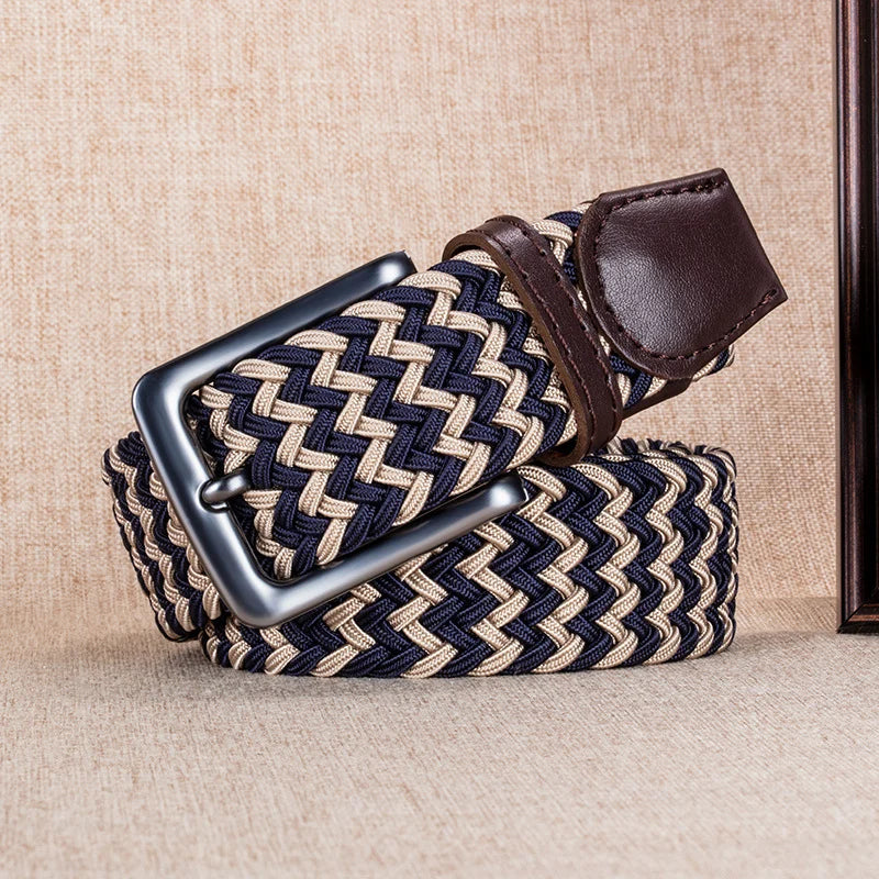 Thắt Lưng Nam Cao Cấp Vải Bố Phối Màu Khóa Kim Hợp Kim