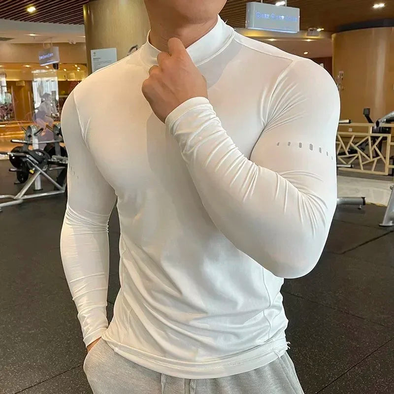 Men's Gym Long Sleeve T-Shirt, Stretchy, Quick Dry, Cool