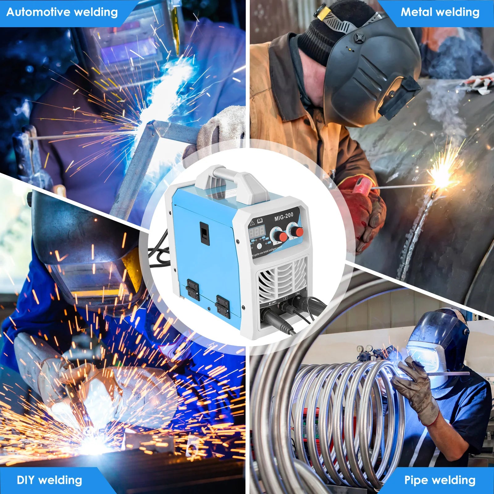 3-in-1 ARC/MIG/TIG Welding Machine Portable Digital MIG Welder IGBT MMA Gas No Gas Soldering Welding Iron Steel Stainless Steel - Daisan Mart